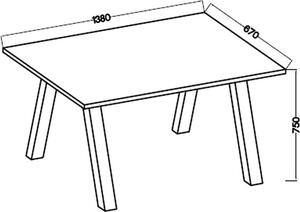 Casarredo Jídelní stůl KOLINA 138x67 cm, černá/lancelot