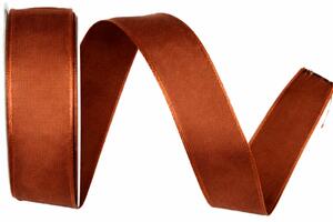 Taftová stuha Metal Copper Shine – měděná 25mm x 3m (7,-Kč/m)
