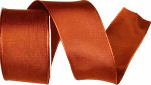 Taftová stuha Metal Copper Shine – měděná 40mm x 3m (8,-Kč/m)