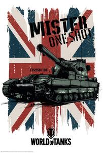 Plakát, Obraz - World of Tanks - Mister One Shot - Union Jack, 61 × 91.5 cm