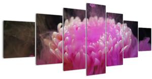 Obraz květiny v růžovém dýmu (210x100 cm)