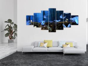 Obraz modrých motýlů (210x100 cm)