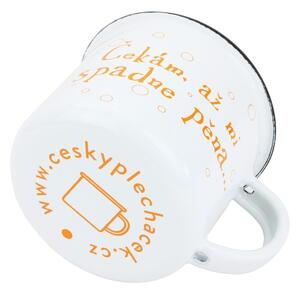 BELIS Smaltovaný hrnek ø 8 cm - 0.35 l bílý "pěna" v krabičce - ČESKÝ PLECHÁČEK - 11008-039PCM04