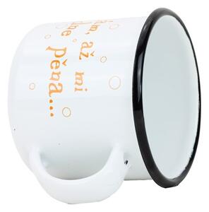 BELIS Smaltovaný hrnek ø 8 cm - 0.35 l bílý "pěna" v krabičce - ČESKÝ PLECHÁČEK - 11008-039PCM04