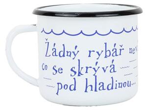 BELIS Smaltovaný hrnek ø 8 cm - 0.35 l bílý "ponorka" v krabičce - ČESKÝ PLECHÁČEK - 11008-039RAM04