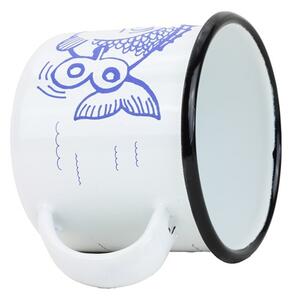 BELIS Smaltovaný hrnek ø 8 cm - 0.35 l bílý "rybka" v krabičce - ČESKÝ PLECHÁČEK - 11008-039RDM04