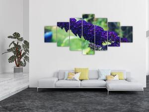 Obraz modré květiny (210x100 cm)