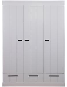 Hoorns Cementově šedá dřevěná šatní skříň Ernie 195 x 140 cm