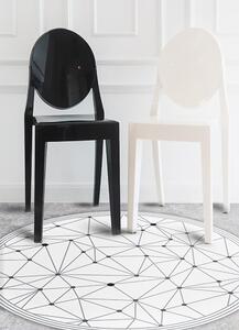 Kulatý vinylový domácí koberec Geometrické mřížky