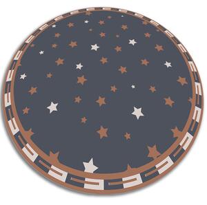 Módní kulatý vinylový koberec Geometrické hvězdy