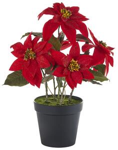 Umělá rostlina CHRISTMAS FLOWER 61 cm Červená