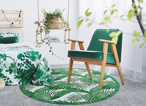 Kulatý vinylový domácí koberec Palmové listy