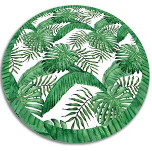 Kulatý vinylový domácí koberec Palmové listy
