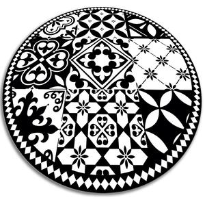 Módní kulatý vinylový koberec Portugalské dlaždice