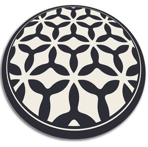 Módní kulatý vinylový koberec Geometrické tvary