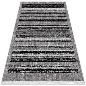 Venkovní koberec na terasu Černé pruhy