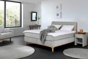POSTEL BOXSPRING, 180/200 cm, platinová Welnova - Postele s úložným prostorem