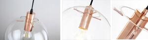 Toolight - Závěsné skleněné stropní svítidlo Lassi 25 cm, růžové zlato, OSW-00131
