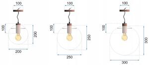 Toolight - Závěsné skleněné stropní svítidlo LASSI 20 + 25 + 30 cm 3xE27, růžové zlato, OSW-00133
