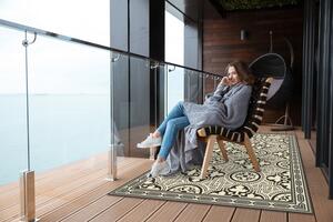 Moderní koberec na balkon Talavera stylu