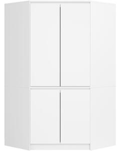 Ak furniture Rohová šatní skříň CLP 100 cm 4D bílá