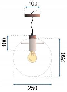 Toolight - Závěsné svítidlo Lassi 25cm APP307-1CP, E27, černá, OSW-00359