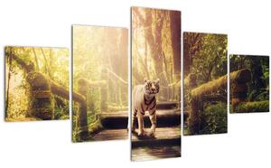 Obraz tygra v džungli (125x70 cm)