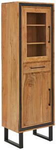 VITRÍNA, akácie, černá, barvy akácie, 60/185/40 cm MID.YOU - Kredence a vitríny, Online Only