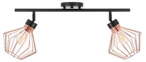 Toolight - Stropní lampa typu reflektor 2xE27 APP696-2C, černá-růžové zlato, OSW-08560