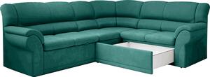Tempo Kondela Rohová sedací souprava AMELIA rozkládací s úložným prostorem, pravá, smaragdová