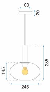Toolight - Závěsné stropní svítidlo z oranžového skla 1xE27 APP464-1CP, oranžová-zlatá, OSW-00594