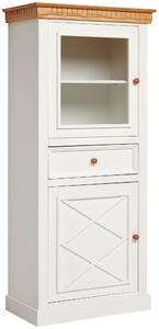 VITRÍNA, borovice, přírodní barvy, bílá, 79/177/42 cm MID.YOU - Kredence a vitríny, Online Only