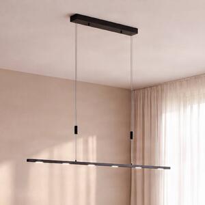 Lucande LED závěsné světlo Stakato, 120 cm, 6 žárovek, stmívatelné, stmívatelný, Černá, Obývací pokoj / jídelna, kov, Moderní