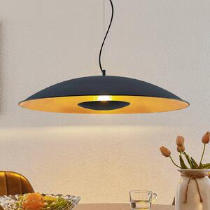 Lindby Závěsná lampa Narisara, Ø 80 cm, E27, černo-zlatá, stmívatelný, Černá, Obývací pokoj / jídelna, kov, Moderní