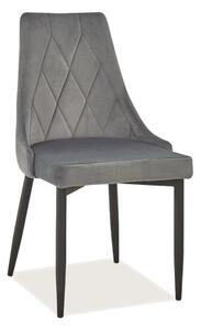 Casarredo Designová jídelní židle TRIX B VELVET šedá/černý kov