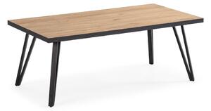Černý/přírodní konferenční stolek s deskou v dubovém dekoru 60x120 cm Sindi – Marckeric