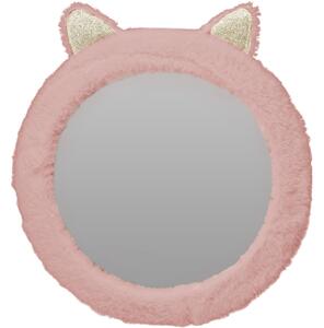 Chlupaté zrcadlo s oušky, růžová, 31 cm