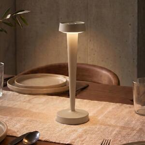 Lucande LED svícen Lea, váza, béžová, 28 cm, stmívatelný, Krémová / jantar, Obývací pokoj / jídelna, kov, Moderní