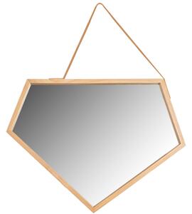 Rea - Tutumi asymetrické zrcadlo na pásku 51 x 49 cm YMJZ20216, hnědá, HOM-08889