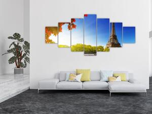 Obraz - podzim v Paříži (210x100 cm)