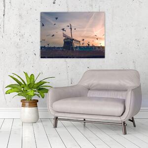 Obraz větrného mlýna (70x50 cm)
