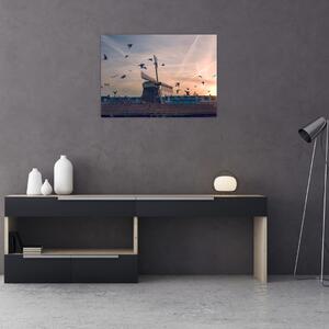 Obraz větrného mlýna (70x50 cm)