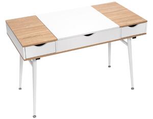 Tutumi, stůl se šuplíky ve skandidávském stylu 120x50x77 cm 190303, bílá-dub sonoma, MEB-02569