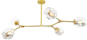 TOOLIGHT - Závěsná lampa s rameny 5 kuliček zlatá