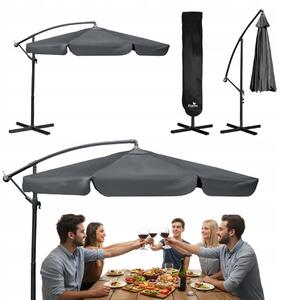 Plonos šedý s boční nohou slunečník 350 x 250 cm