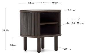 Tmavě hnědý noční stolek Mailen – Kave Home
