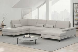 SEDACÍ SOUPRAVA, kůže, světle šedá Sit & More - Sedací soupravy, Online Only