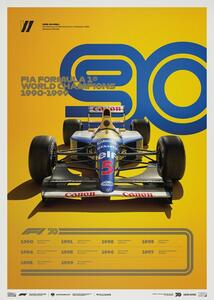 Umělecký tisk Formula 1 Decades - 90's Williams, (50 x 70 cm)