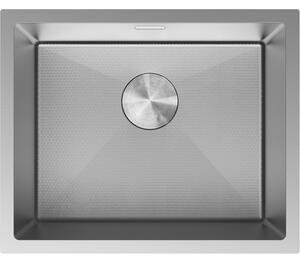 Mexen Trixo, 1-komorový nerezový dřez 540 x 440 mm, broušená ocel, vzor voština, 6414541000-01HC