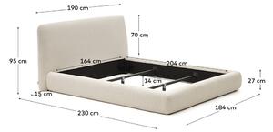 Béžová čalouněná dvoulůžková postel 160x200 cm Martina – Kave Home